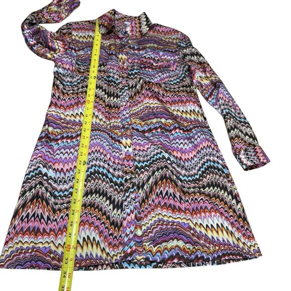 Grace Chuang New York Dress Polyester Button Front Medium Abstract Print Artsy - Picture 8 of 11